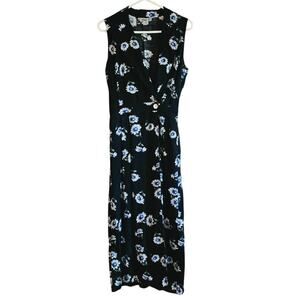 Vintage 90's Bobbie Bee floral faux wrap maxi dress size 8